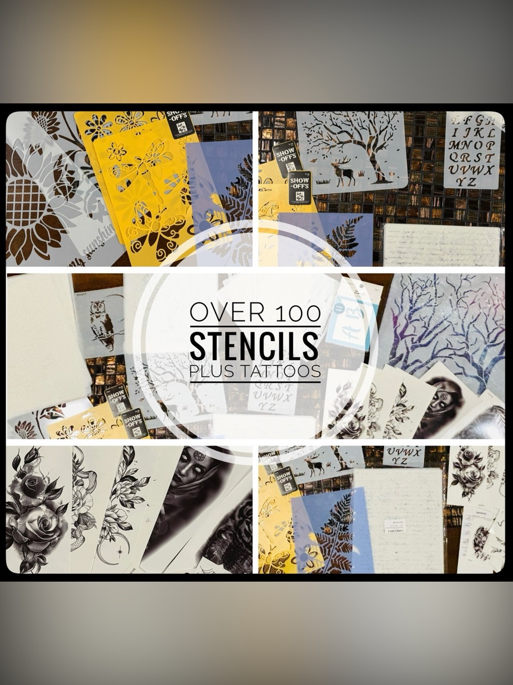 Arts and craft  100 Stencils flowers, trees, butterflies, reusable